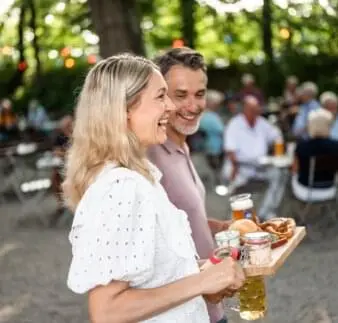 Couple in the beer garden